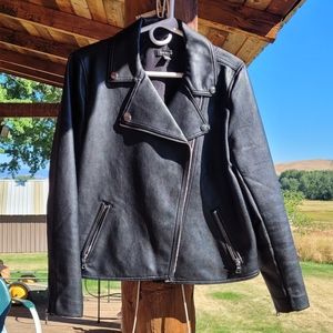 Ann Taylor faux leather black moto jacket